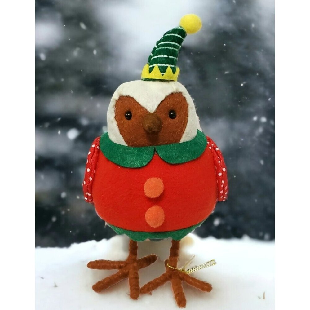New Featherly Friends Elf Bird Bauble Brown Christmas Holiday Winter Decor 2023